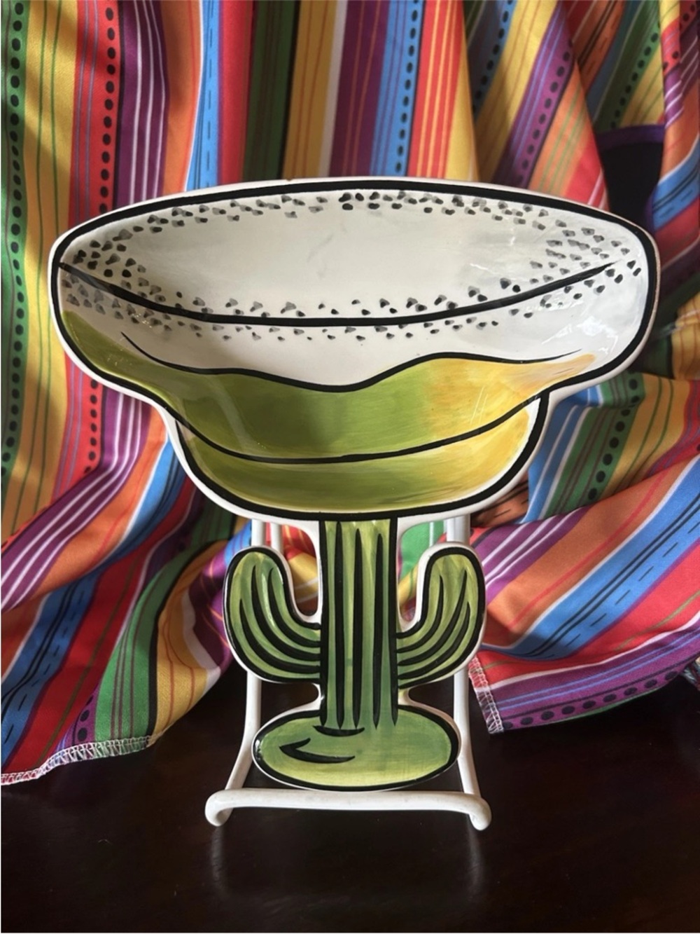 4 Clay Art Margarita Shaped w/ Cactus Handle Serving Bowls CINCO de Mayo‎ NWOT